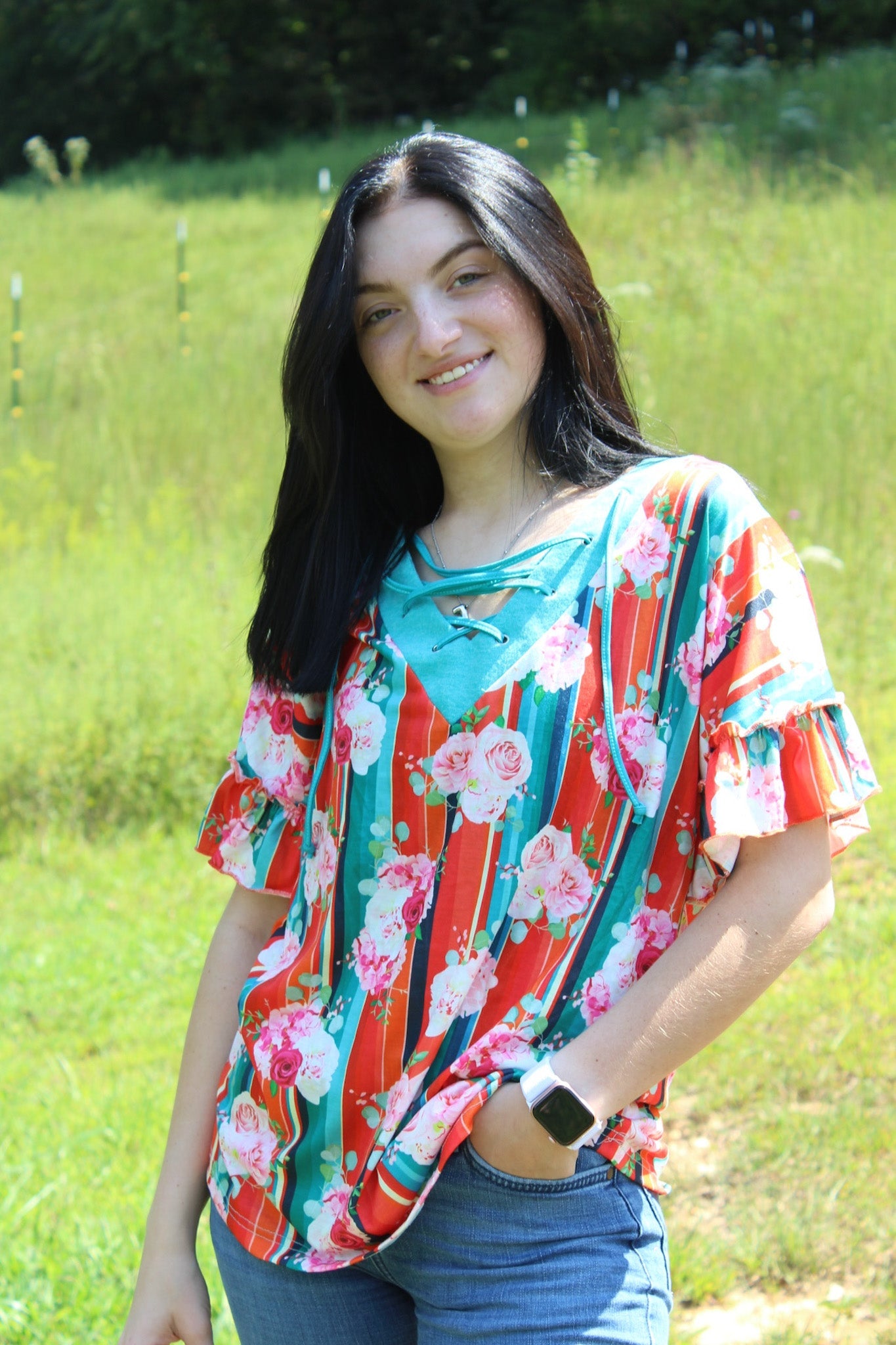 Women’s Merigold Kiss, Floral Blouse