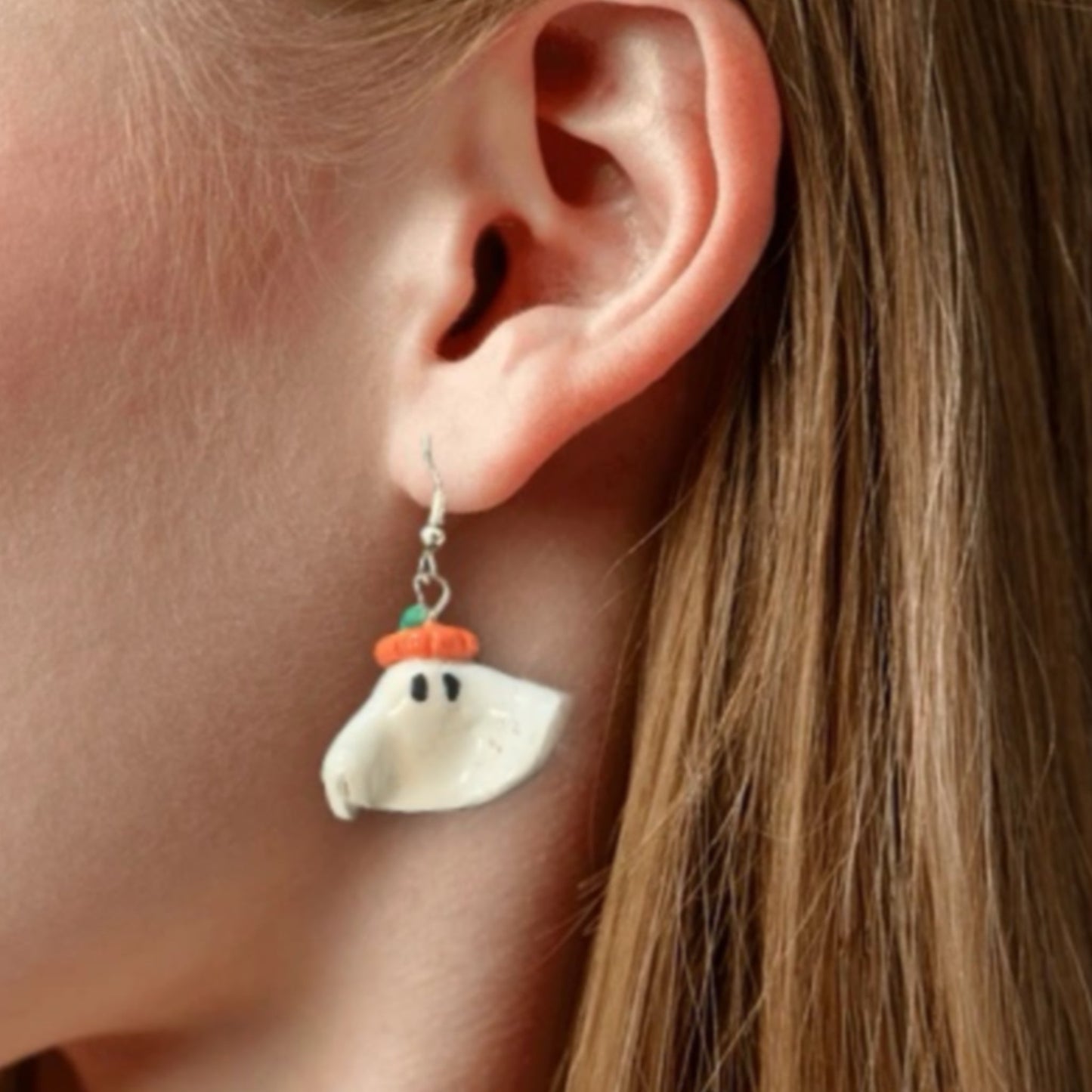 Lil’ Boo Ghost Earrings – Handmade Fall Dangles