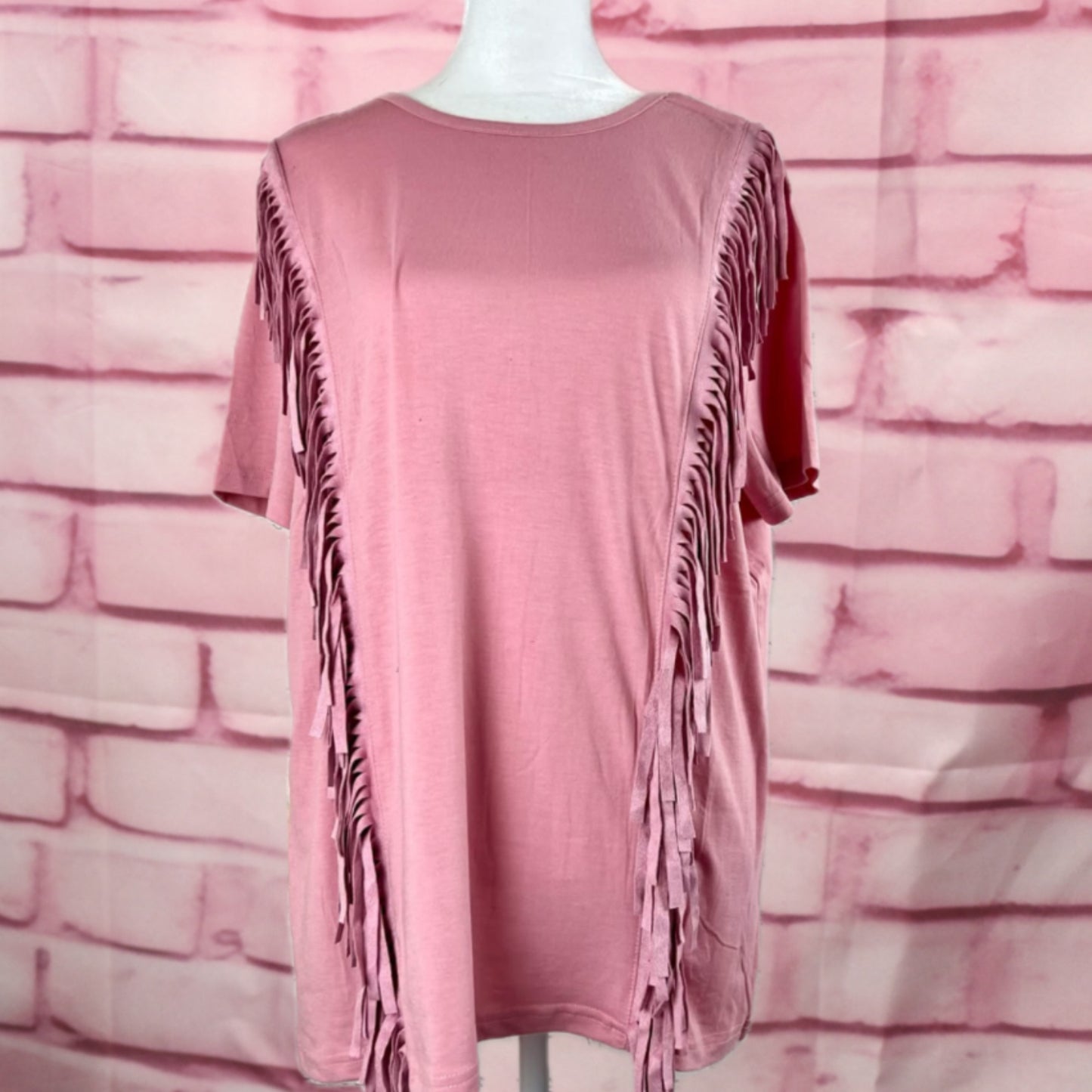 Women’s Merigold Kiss, Rose Pink Blouse with Fringe Tassels