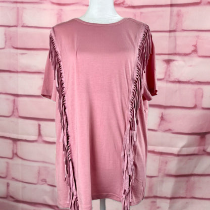 Women’s Merigold Kiss, Rose Pink Blouse with Fringe Tassels