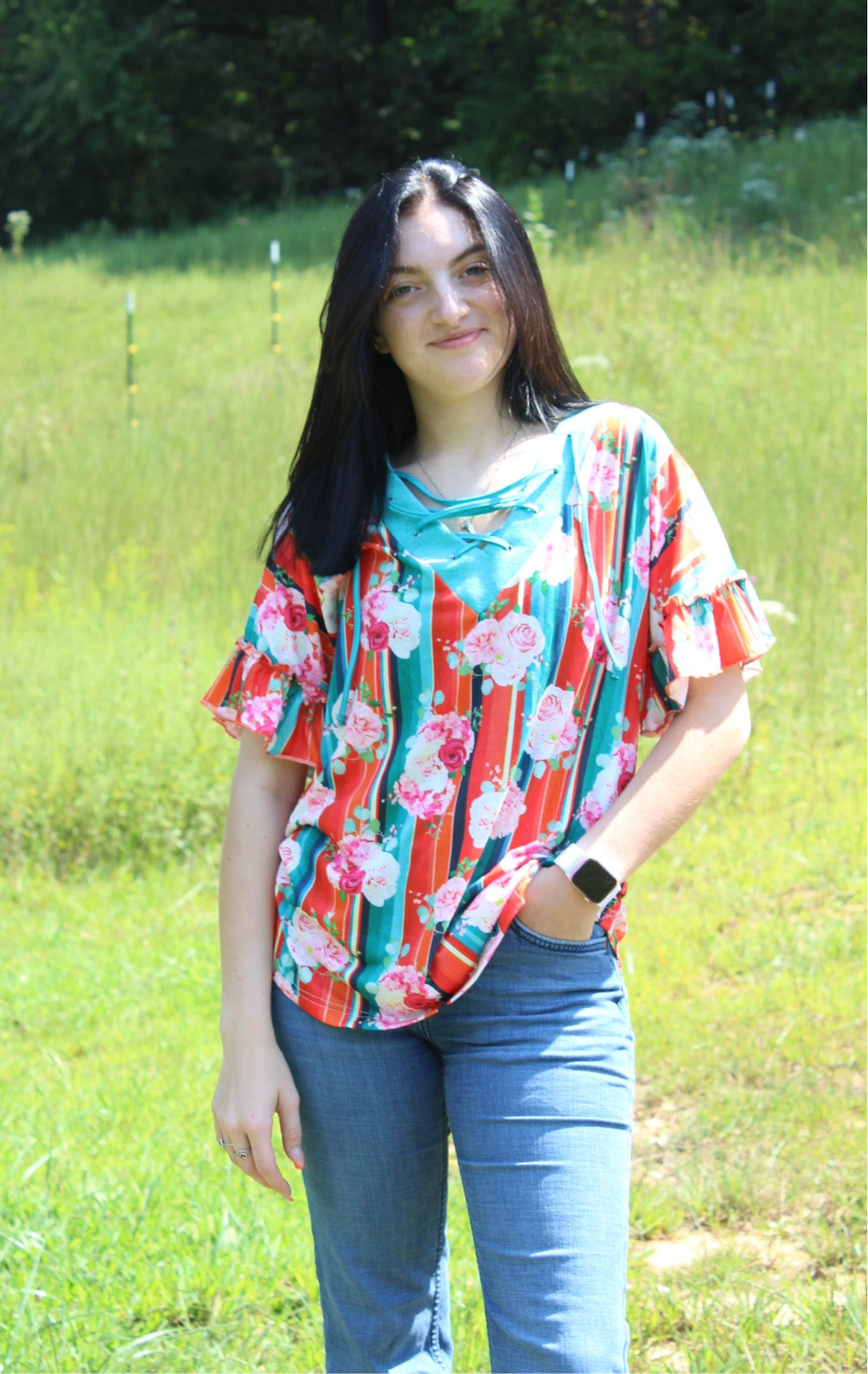 Women’s Merigold Kiss, Floral Blouse