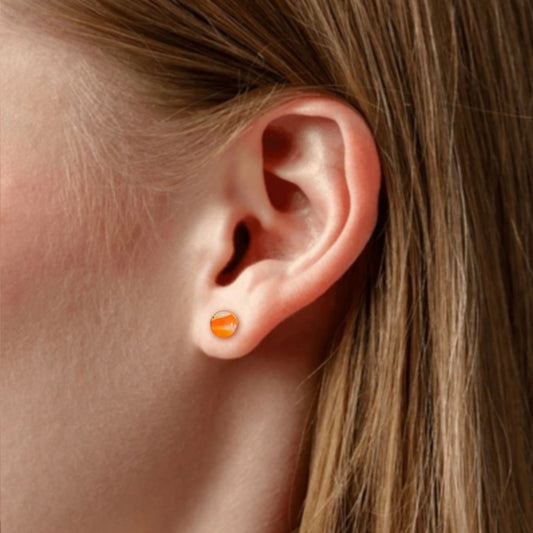 Orange Swirl Studs