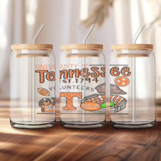 Tennessee Vols, Glass Tumbler