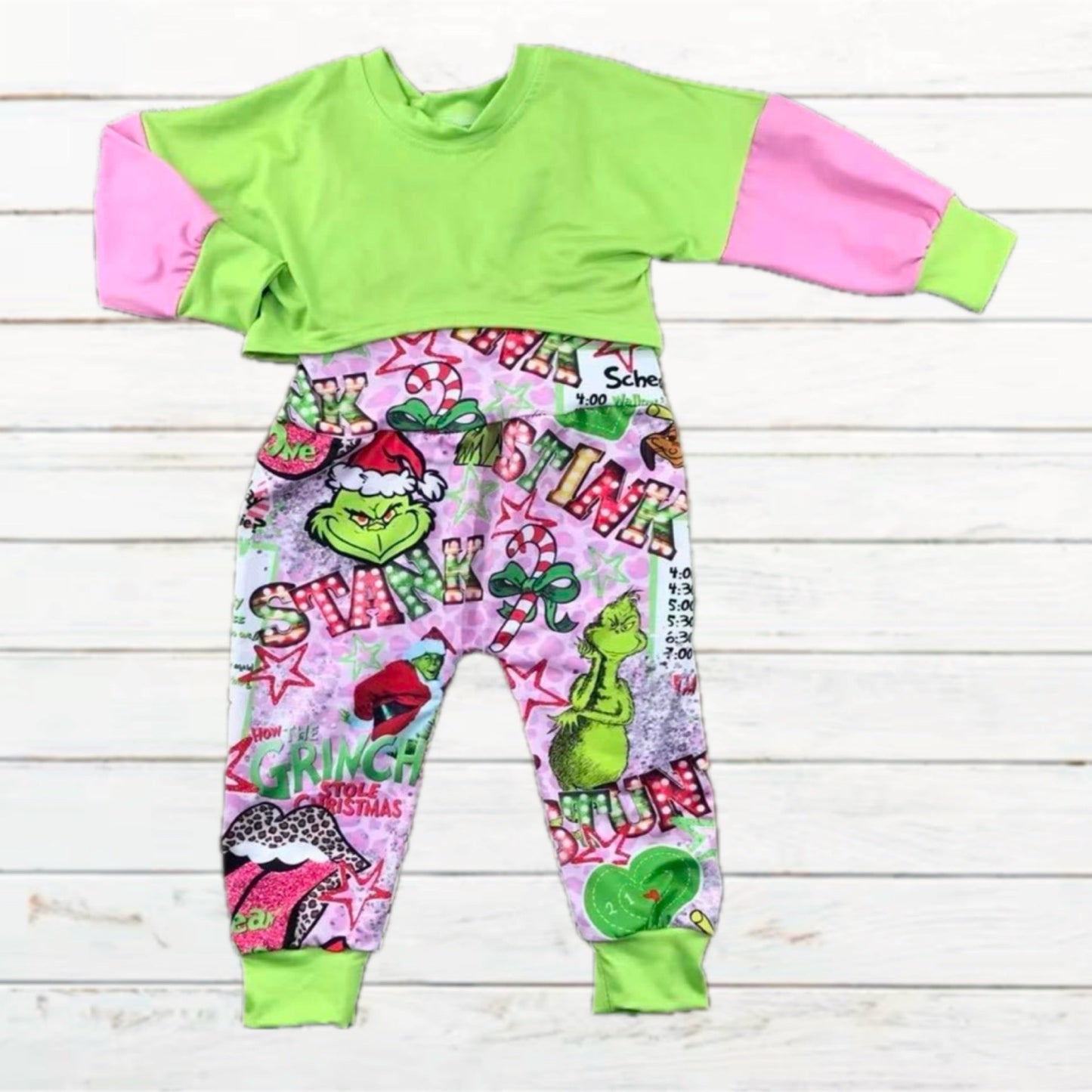 Grinch Honey Romper,  2PC Set