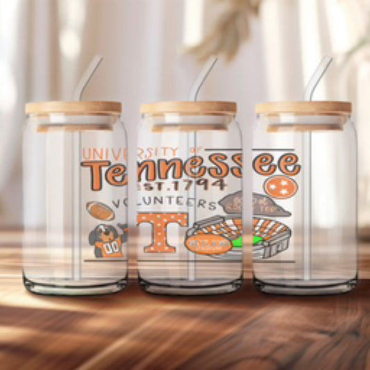 Tennessee Vols, Glass Tumbler