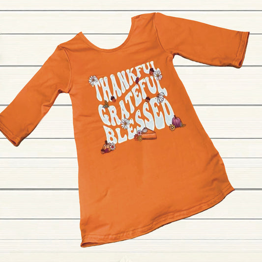 Thankful, Grateful, Blessed Shirt Dress