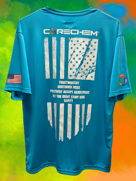 CORECHEM INC. American Flag & Values Performance Tee