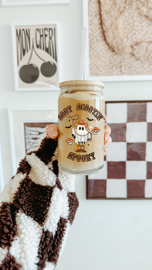 Boot Scootin’ Spooky Glass Tumbler
