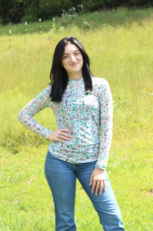 Merigold Kiss Skeleton Yeehaw Mesh Top