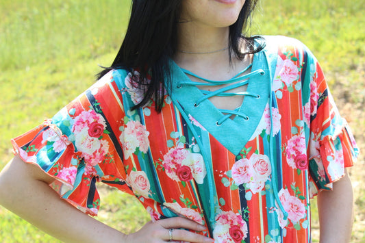 Women’s Merigold Kiss, Floral Blouse